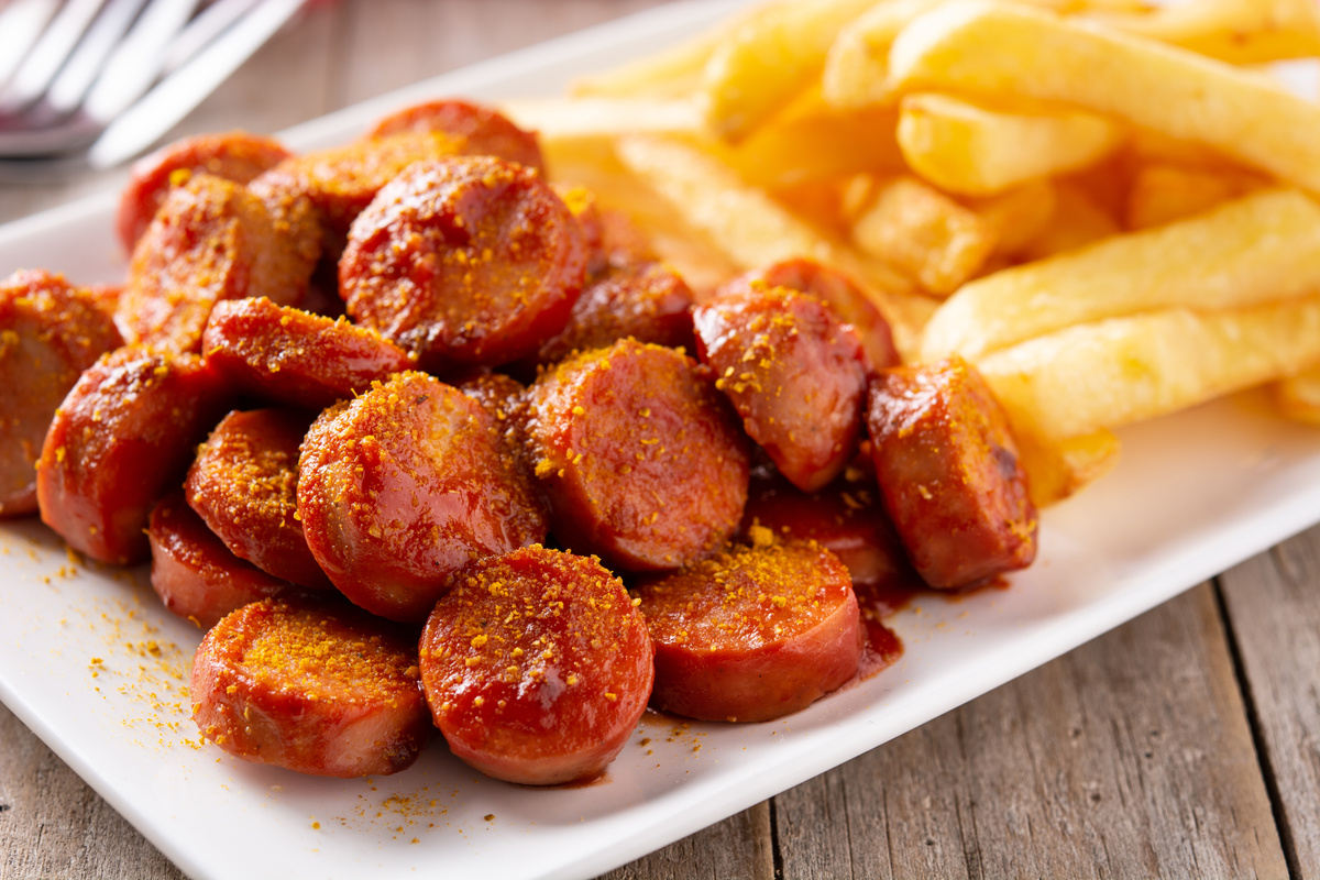 Traditional German Currywurst